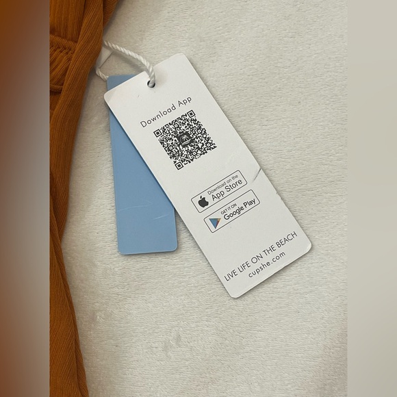 Cupshe One Piece Burnt Orange Open Back Swim Swimsuit w/ Ruffles Sz Large - Picture 6 of 16